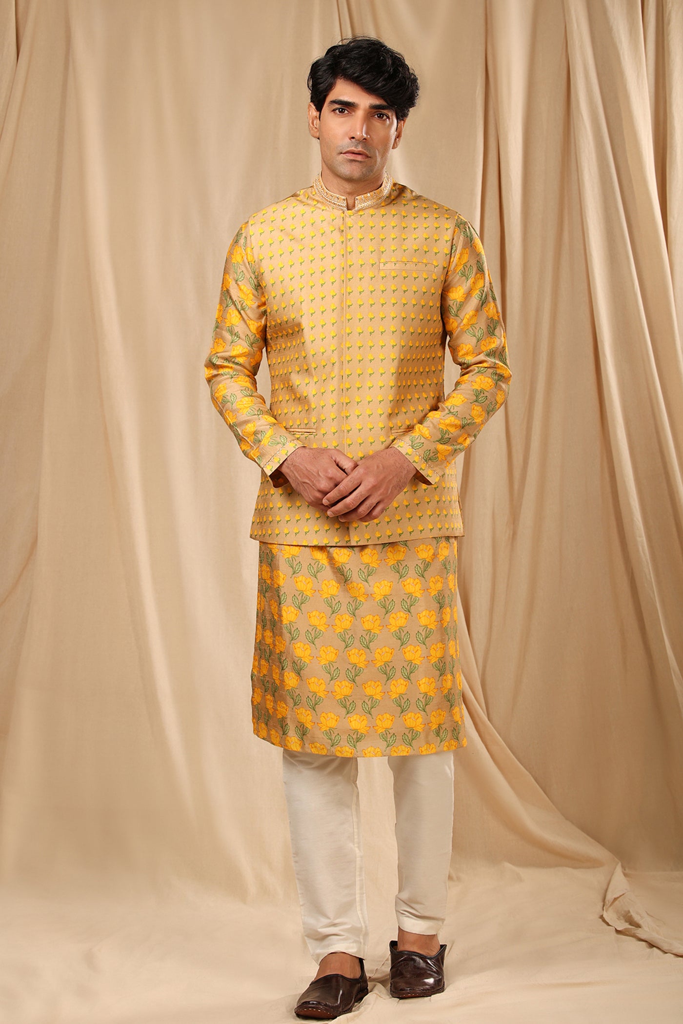 Masaba menswear Beige Bloomingdale Kurta Set festive indian designer wear online shopping melange singapore
