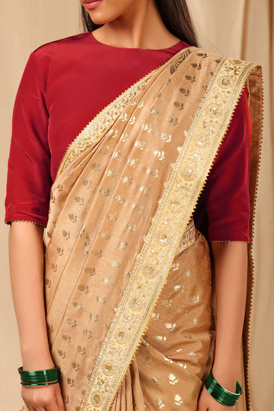 Masaba Beige Lovebird in the Garden Saree festive indian designer wear online shopping melange singapore