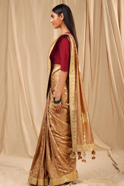 Masaba Beige Lovebird in the Garden Saree festive indian designer wear online shopping melange singapore