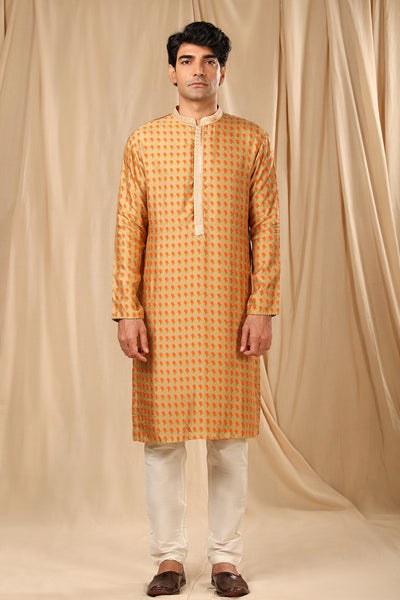 Masaba menswear Beige Rust Wallflower Kurta festive indian designer wear online shopping melange singapore