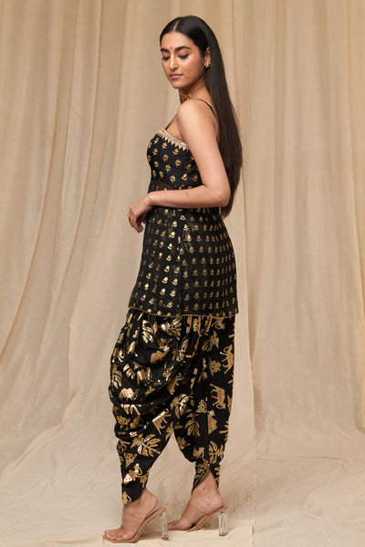 Masaba Black Oasis Dhoti Set festive indian designer wear online shopping melange singapore