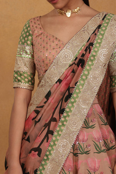 masaba Cherry Berry Lehenga Set dusty pink western indian designer wear online shopping melange singapore