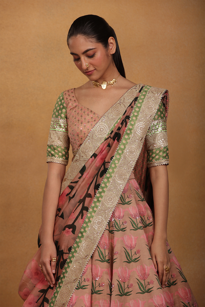 masaba Cherry Berry Lehenga Set dusty pink western indian designer wear online shopping melange singapore