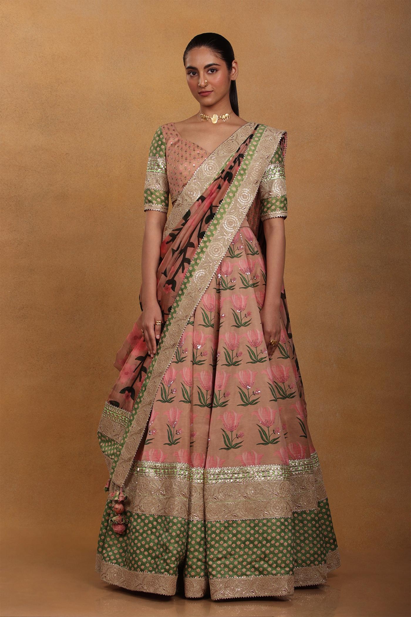 masaba Cherry Berry Lehenga Set dusty pink western indian designer wear online shopping melange singapore