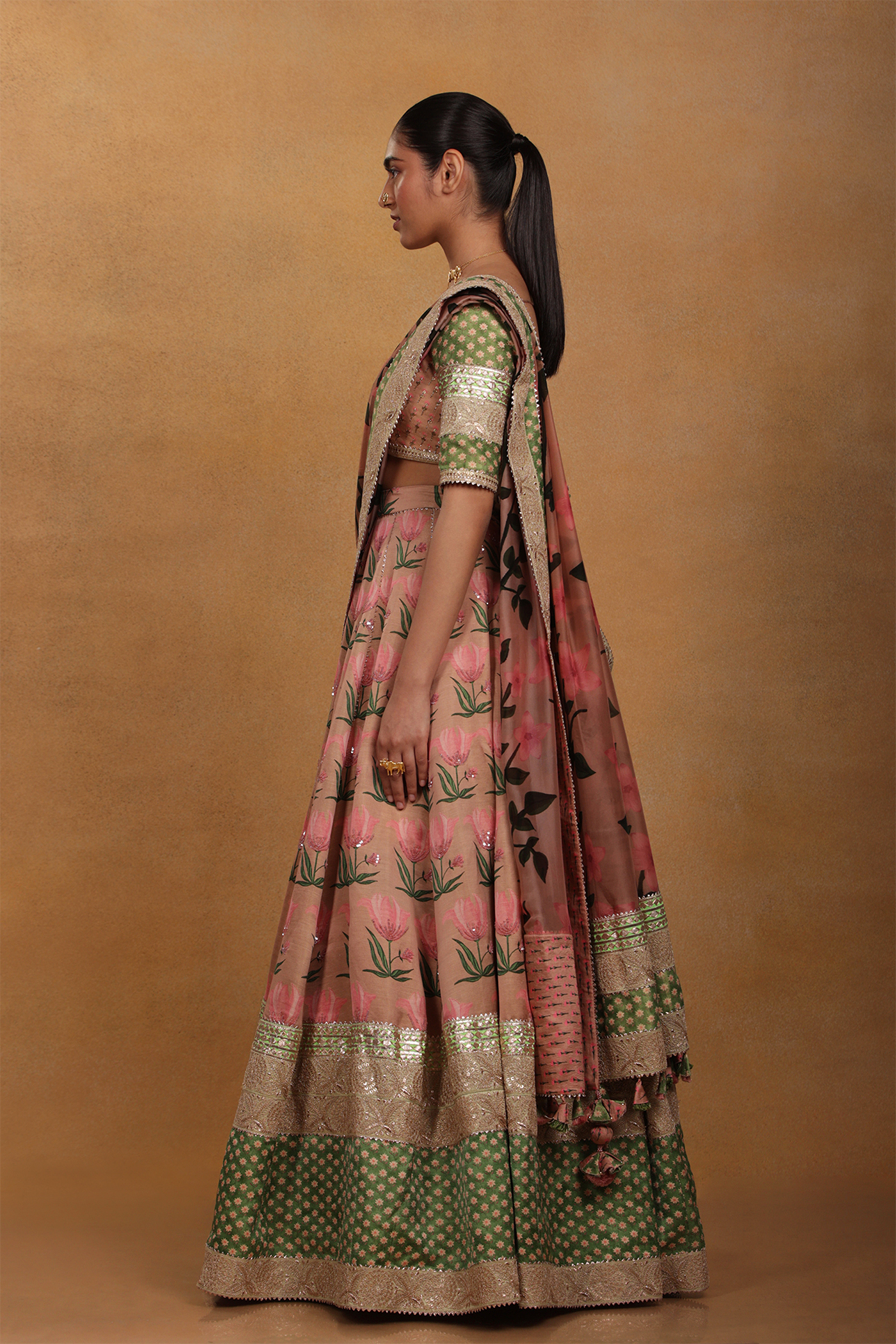 masaba Cherry Berry Lehenga Set dusty pink western indian designer wear online shopping melange singapore