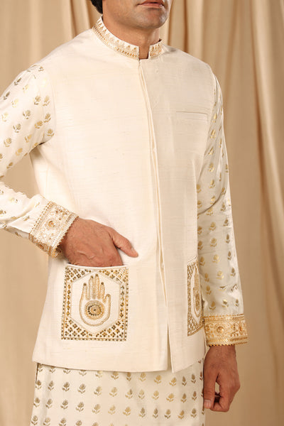 Masaba menswear Ivory Embroidered Bandi festive indian designer wear online shopping melange singapore