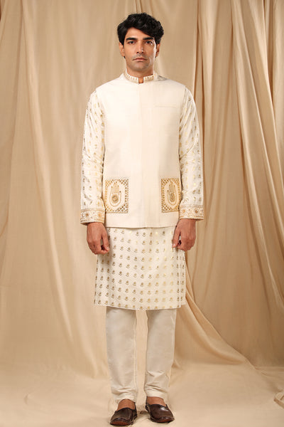 Masaba menswear Ivory Embroidered Bandi festive indian designer wear online shopping melange singapore