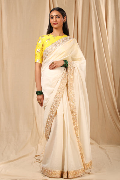 masaba Ivory Lily Saree festive indian designer wear online shopping melange singapore