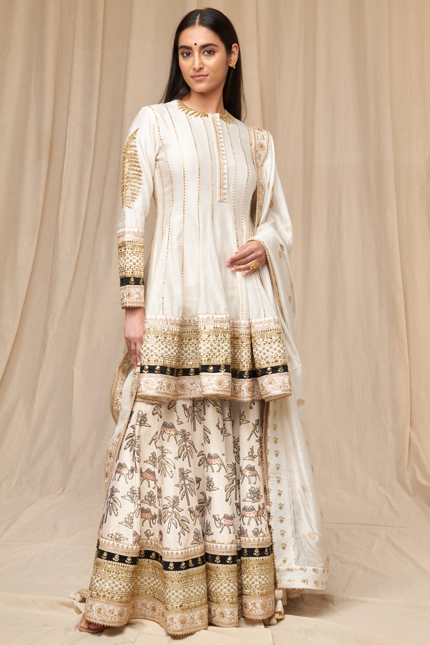 Masaba Ivory Oasis Sharara Set festive indian designer wear online shopping melange singapore