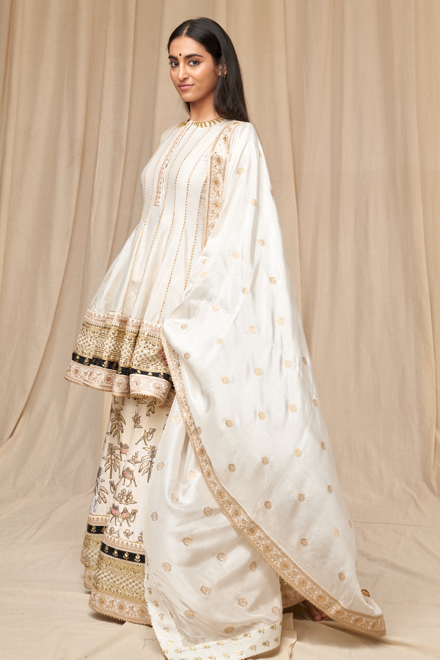 Masaba Ivory Oasis Sharara Set festive indian designer wear online shopping melange singapore