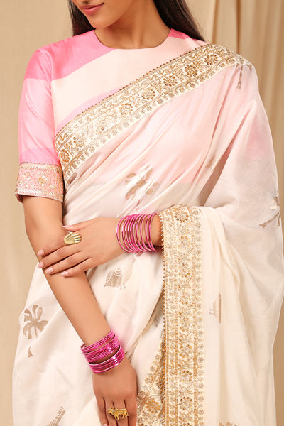 Masaba Ivory Vintage Fiona Saree festive indian designer wear online shopping melange singapore