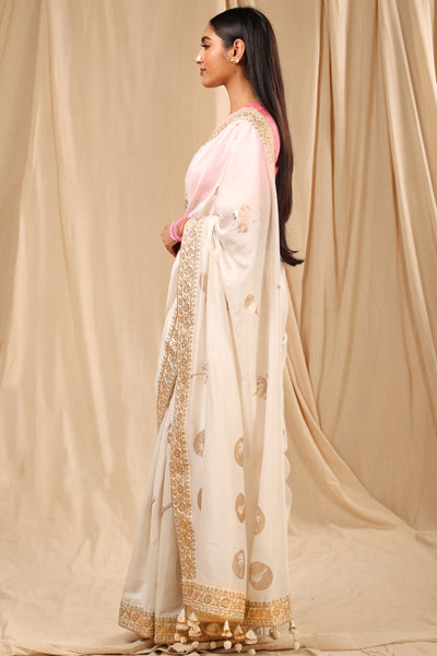 Masaba Ivory Vintage Fiona Saree festive indian designer wear online shopping melange singapore