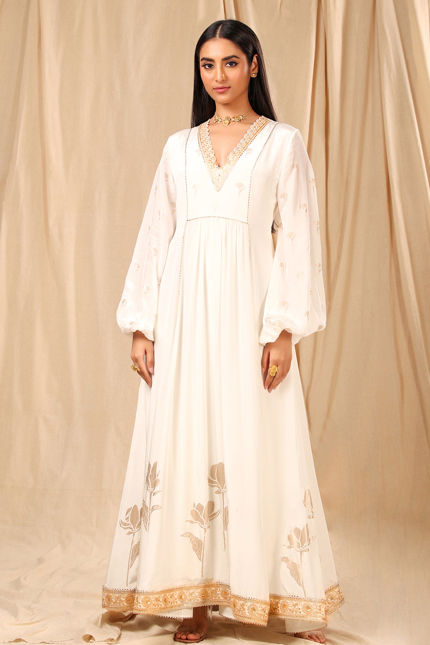 Masaba Ivory Wine Garden Kurta Dress festive indian designer wear online shopping melange singapore