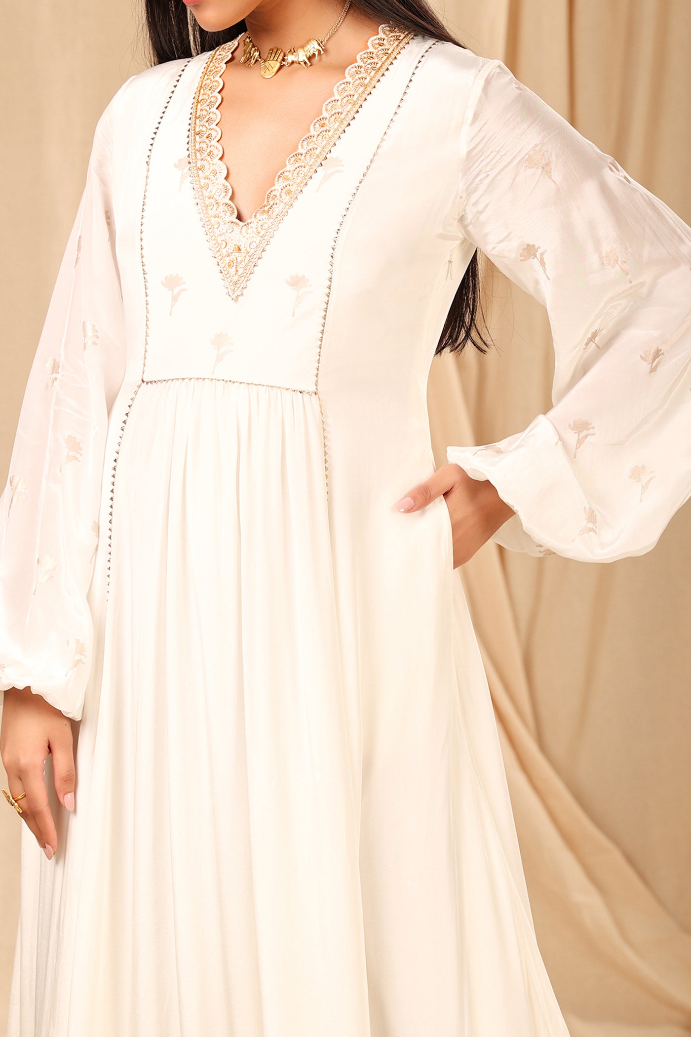 Masaba Ivory Wine Garden Kurta Dress festive indian designer wear online shopping melange singapore