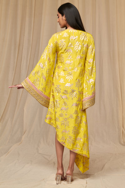 Masaba Lemon Yellow Oasis Kaftan festive indian designer wear online shopping melange singapore