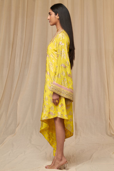 Masaba Lemon Yellow Oasis Kaftan festive indian designer wear online shopping melange singapore