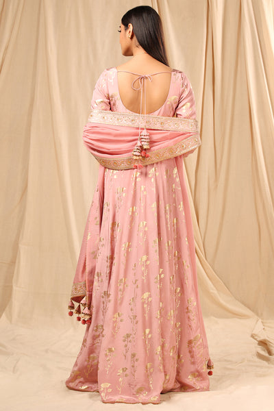 Masbaa Mauve Periwinkle Scoop neck Anarkali festive indian designer wear online shopping melange singapore