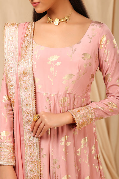 Masbaa Mauve Periwinkle Scoop neck Anarkali festive indian designer wear online shopping melange singapore