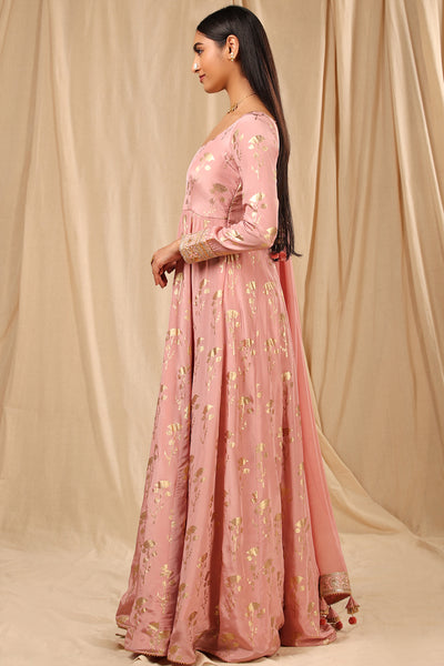Masbaa Mauve Periwinkle Scoop neck Anarkali festive indian designer wear online shopping melange singapore