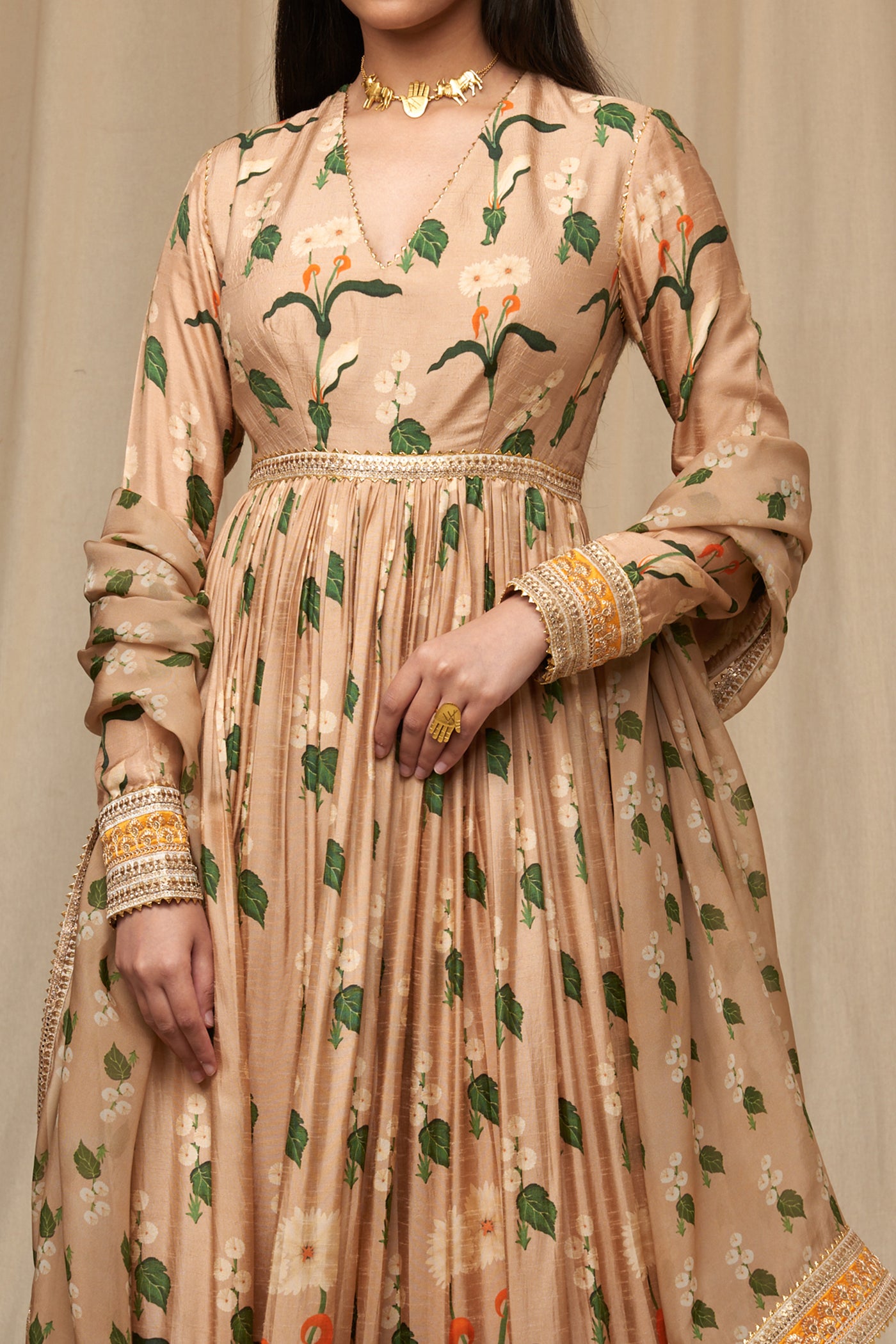 Masaba Oatmeal Anarkali festive indian designer wear online shopping melange singapore