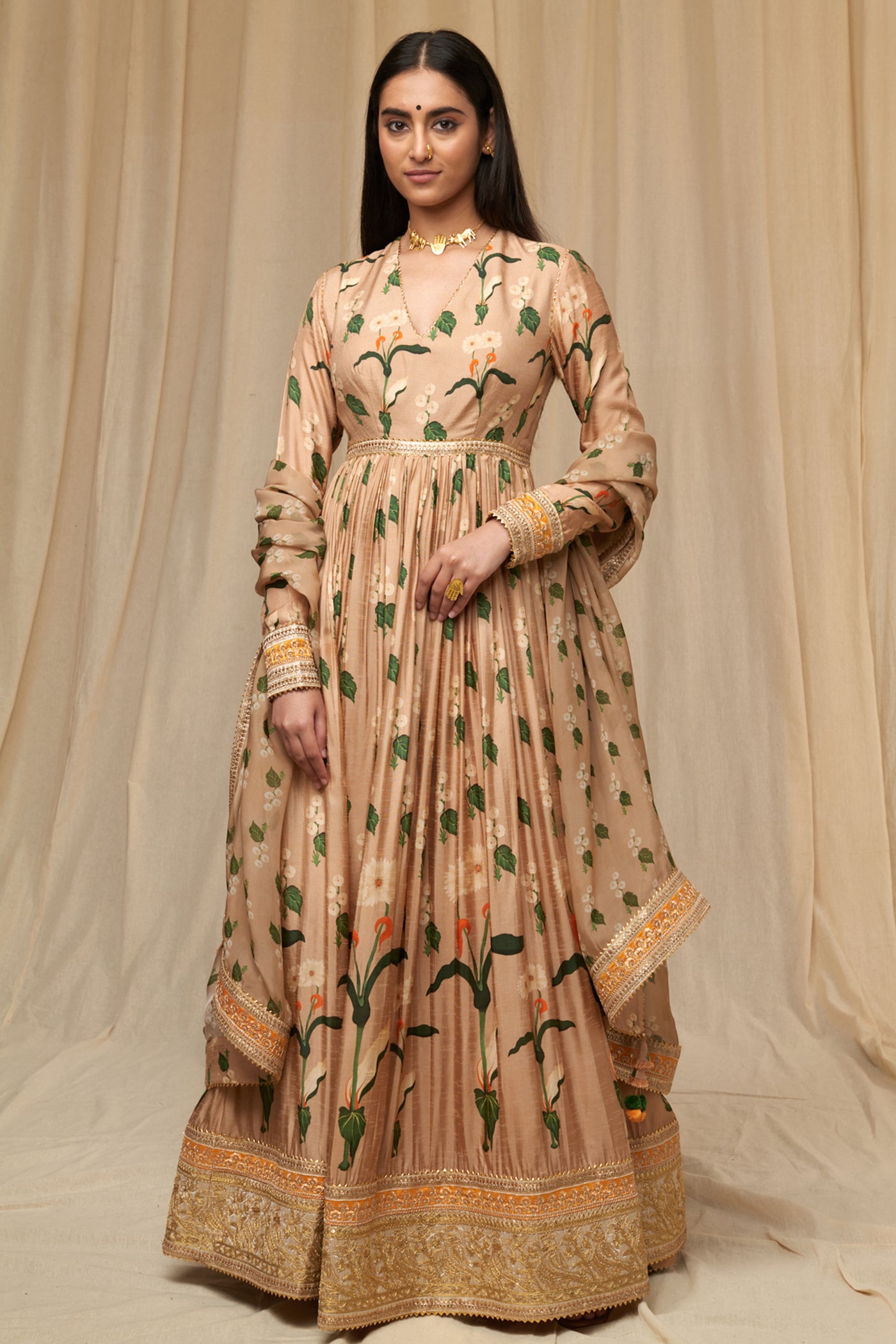 Masaba Oatmeal Anarkali festive indian designer wear online shopping melange singapore