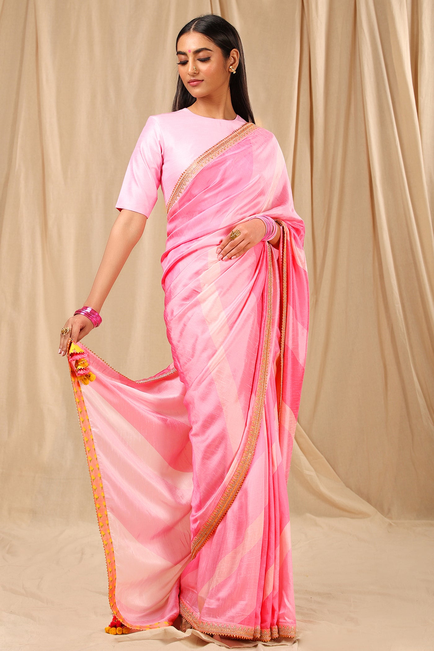 masaba Pink Sorbet Saree festive indian designer wear online shopping melange singapore
