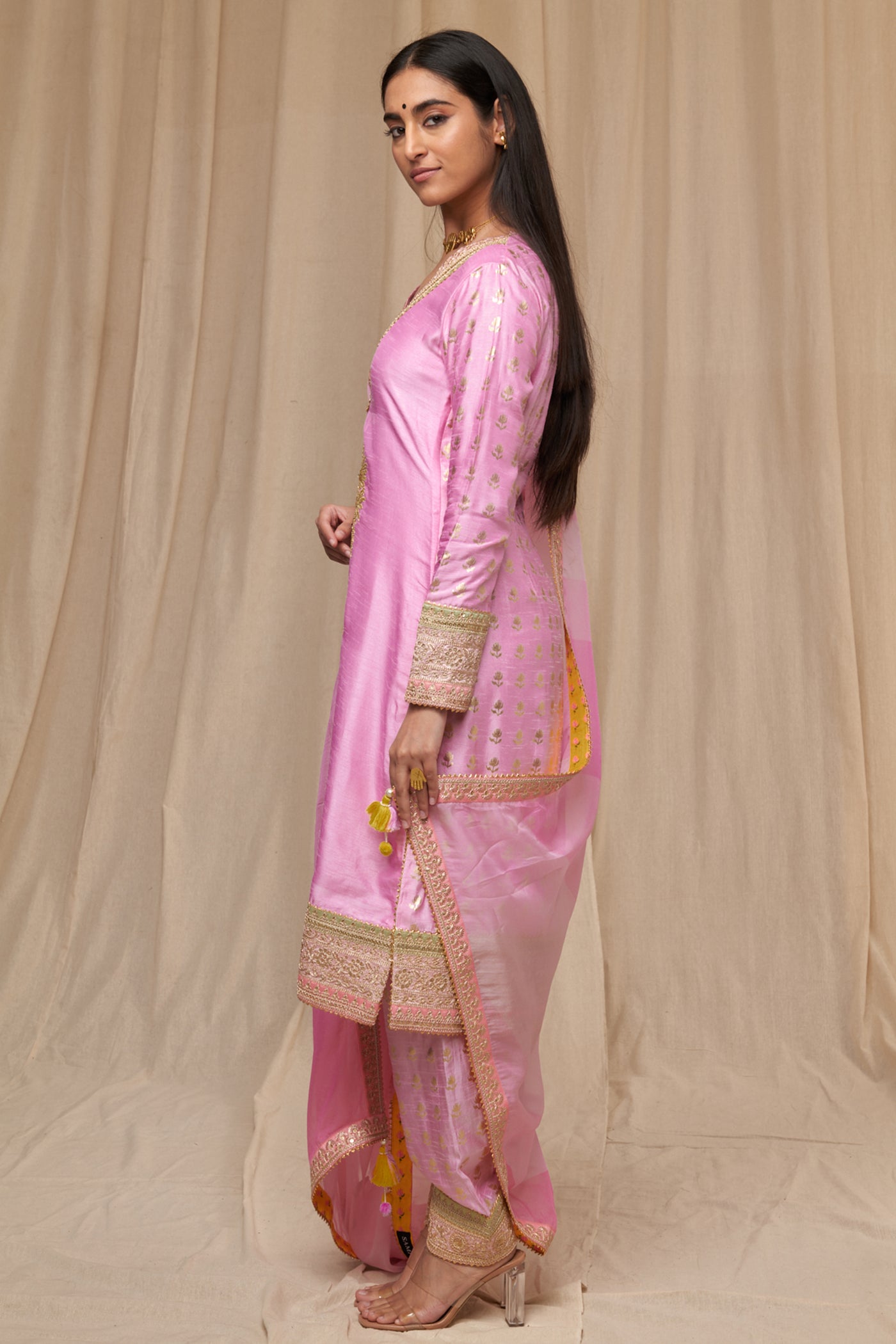 Masaba Pink Wallflower Salwar Set festive indian designer wear online shopping melange singapore