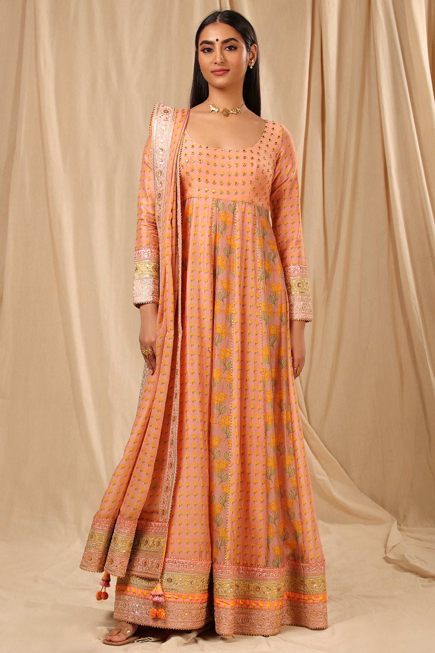 Masaba Rosepink Bloomingdale Anarkali Set festive indian designer wear online shopping melange singapore