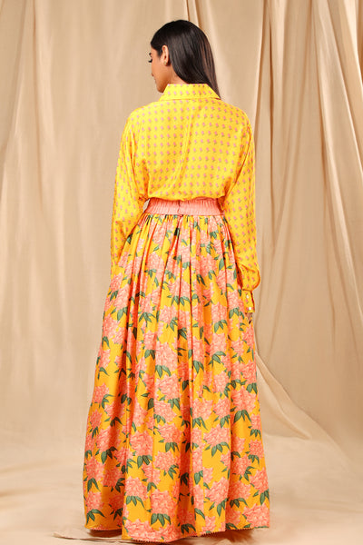 Masaba Sunshine Yellow Candy Swirl Corset Lehenga Set festive fusion indian designer wear online shopping melange singapore