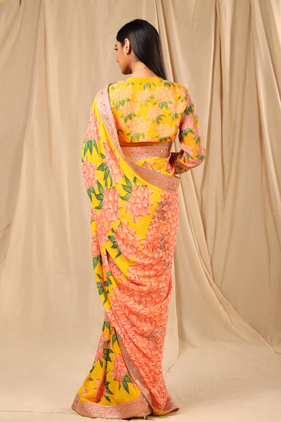 masaba Yellow Candy Swirl Saree festive indian designer wear online shopping melange singapore