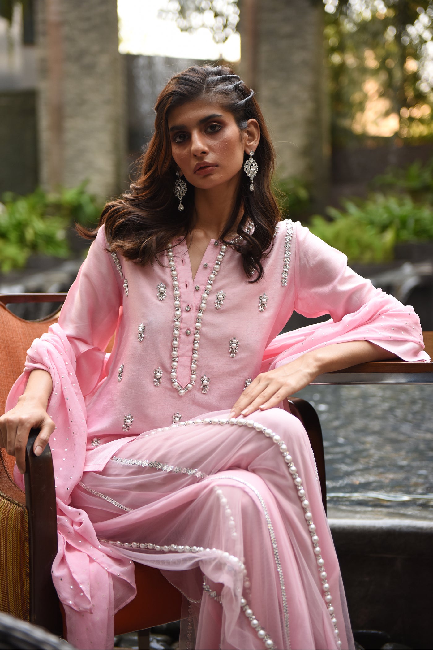 Monisha Jaising Agra Sharara set Pink online shopping melange singapore indian designer wear