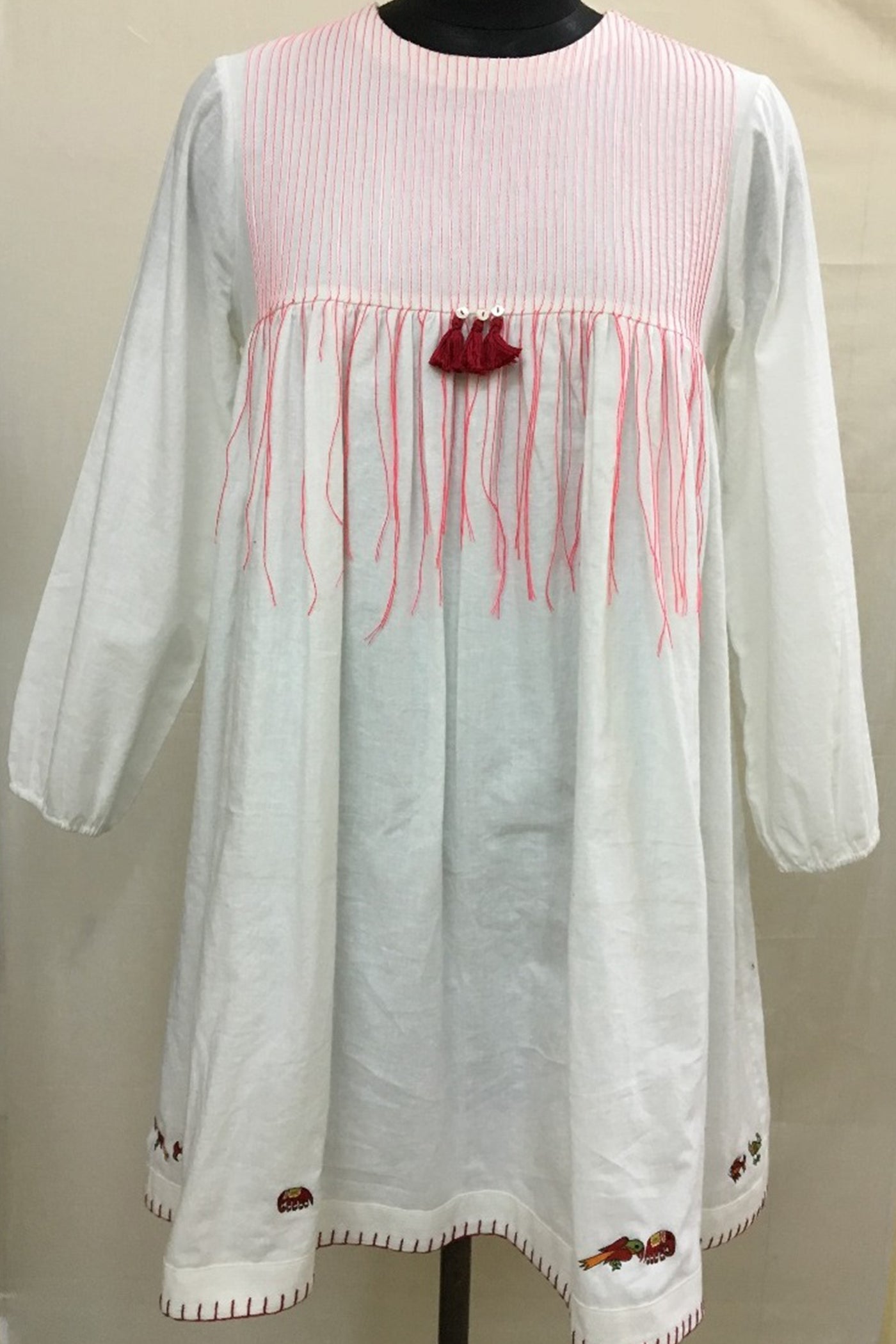 Nika Nikasha Hand woven embroidered dress white Indian Designer wear Melange Singapore Online Shopping Sustainable fashion clothing