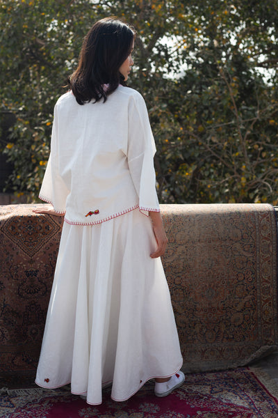 Nika nikasha Hand Woven Wrap Skirt white Indian designer wear Melange Singapore online shopping sustainable fashion clothing
