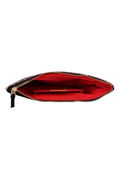 Hearts Eyes Zipper Clutch