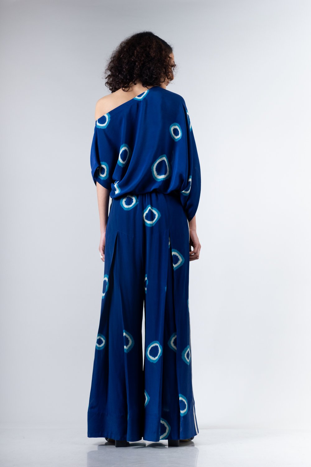 Nupur Kanoi- Polka box pleated pant set- Melange Singapore - Indian Designer Wear Online Shopping