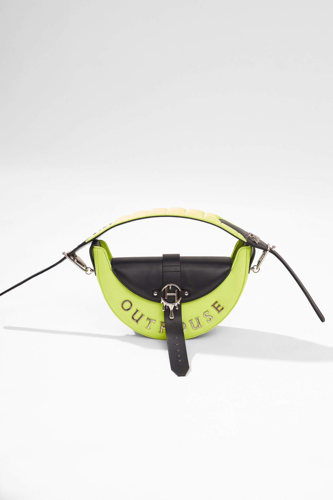 outhouse Eclipse Bag In Cyberlime Green bags accessories online shopping melange singapore indian designer wear
