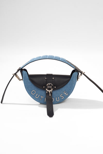 outhouse Eclipse Bag In Denim Blue bags accessories online shopping melange singapore indian designer wear