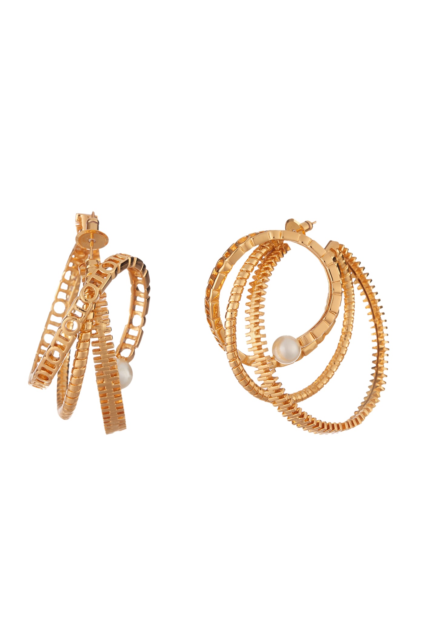 outhouse jewellery Myriad Twisted Pearl Hoops gold earrings online shopping melange singapore fashion designer wear