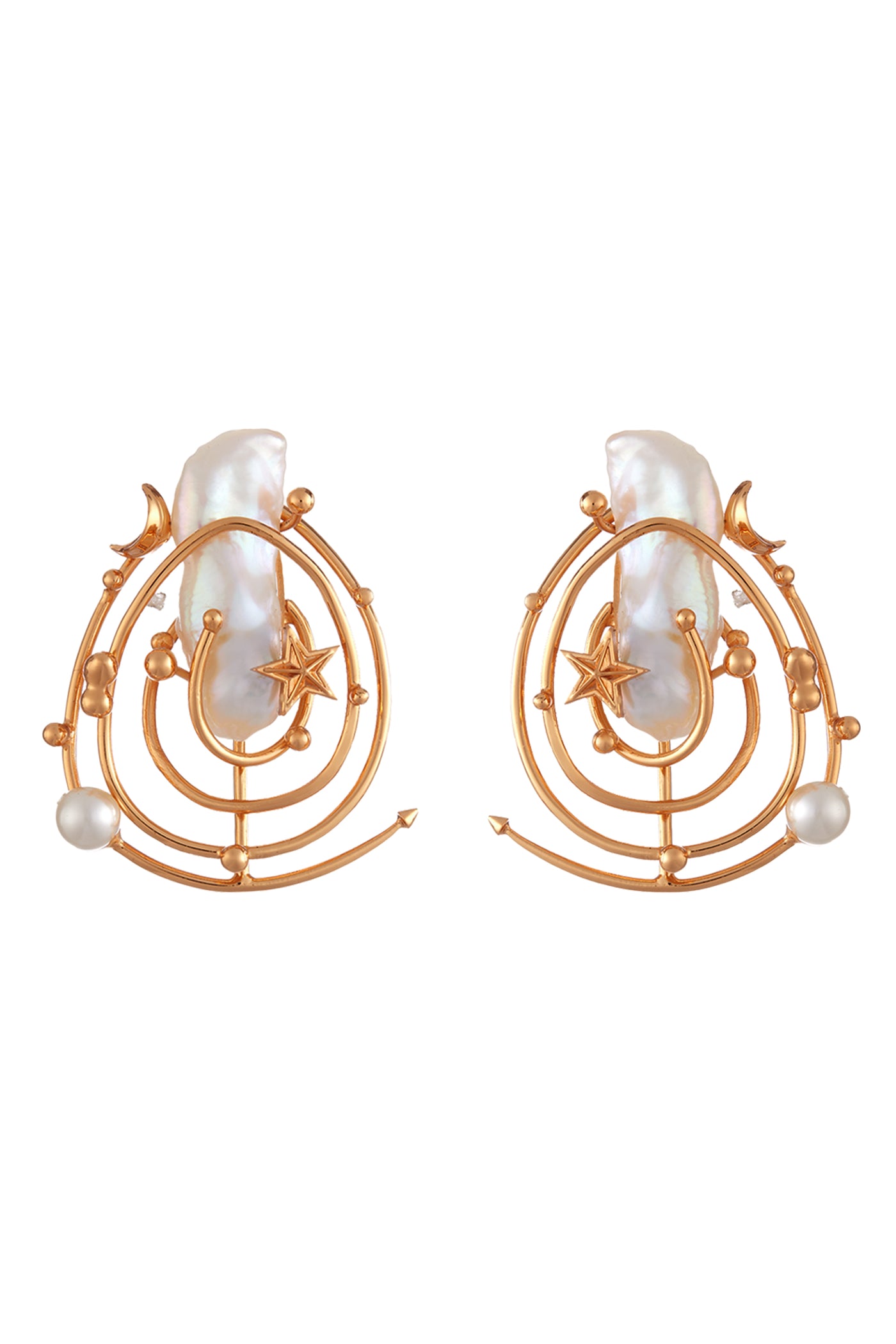 outhouse jewellery Pearls d'Amour Cluster Studs earrings gold online shopping melange singapore fashion designer wear