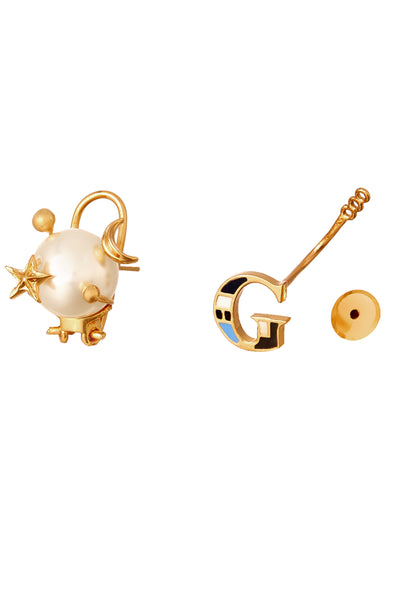 outhouse jewellery The Universe Of Charms Personalised Galaxie Earrings gold online shopping melange singapore indian designer wear fashion jewellery