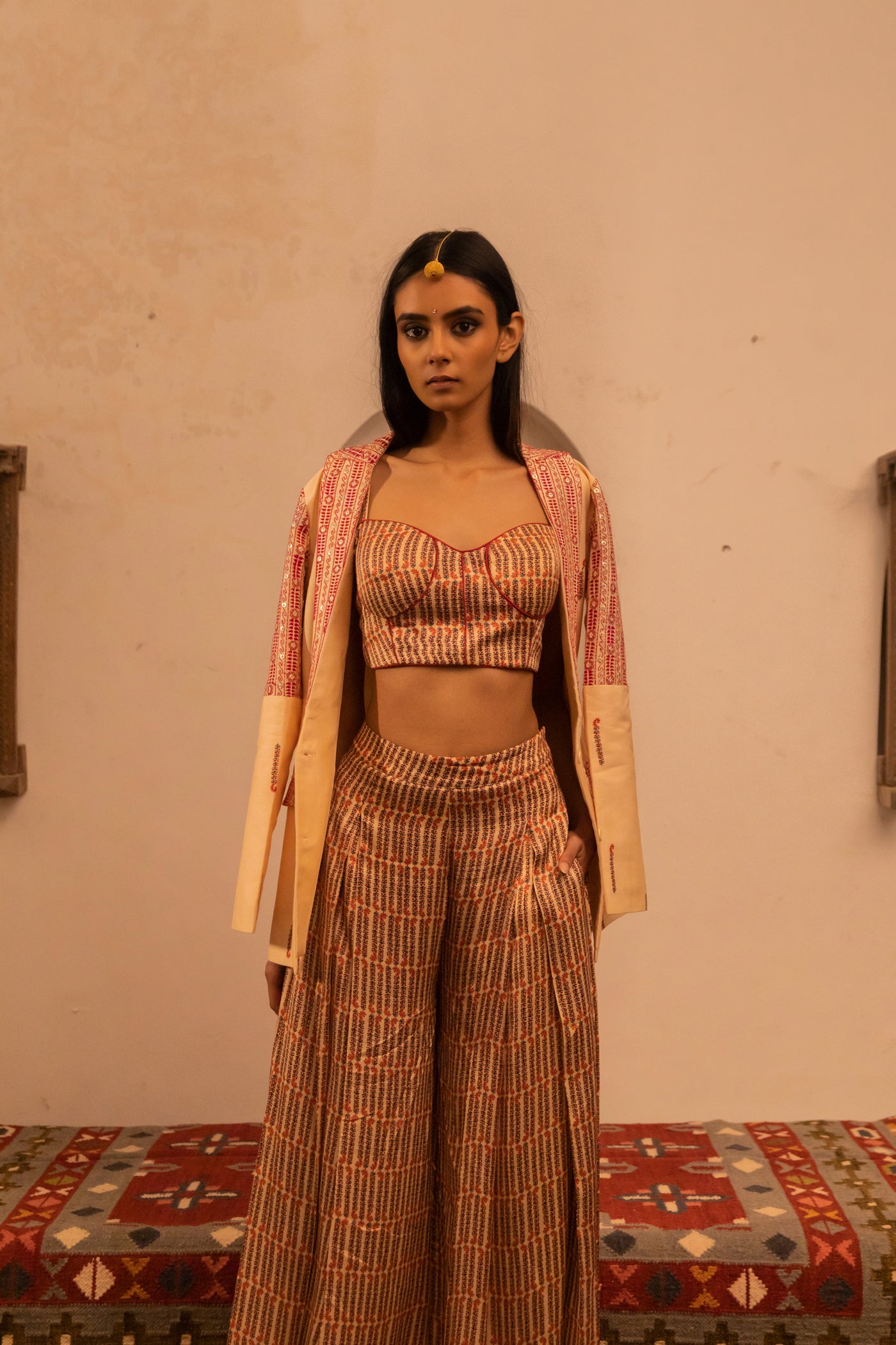 Embellished Jacket And Pant Set