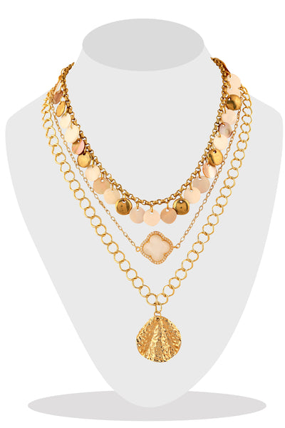 raya jewels Classic Layered Necklace gold fashion jewellery online shopping melange singapore indian designer wear