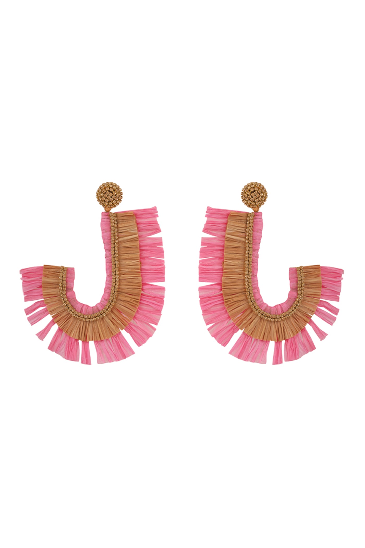 Half Hoop Rafia Earrings