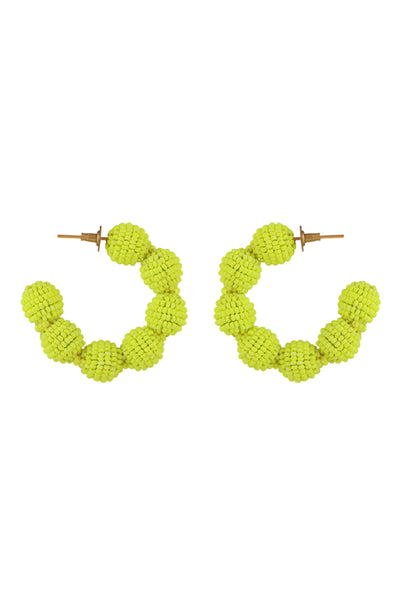 Neon Green Mini Hoop Earrings