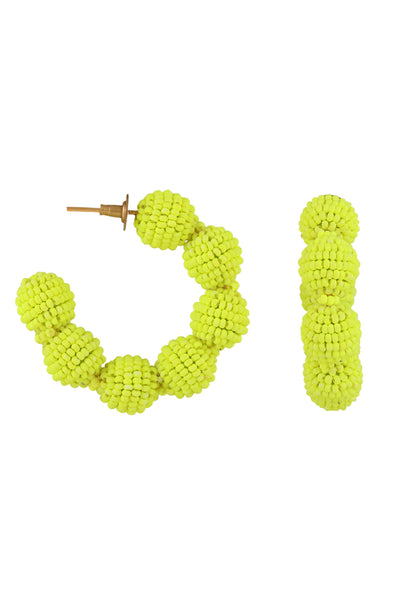 Neon Green Mini Hoop Earrings