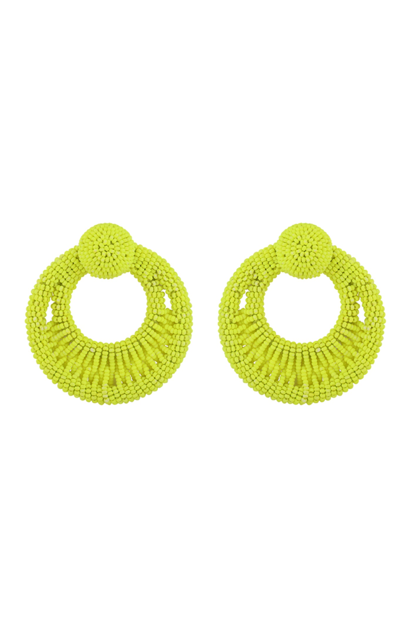 Neon Green Twisted Hoop Earrings