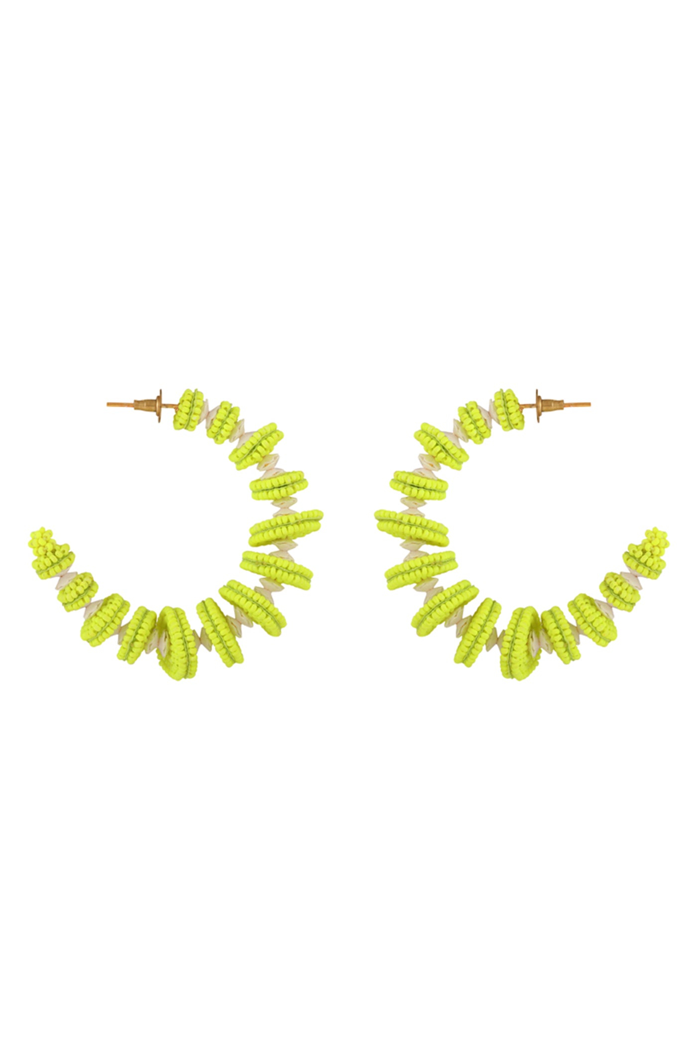 Neon Green "Deconstruct" Hoop Earrings