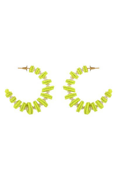 Neon Green "Deconstruct" Hoop Earrings