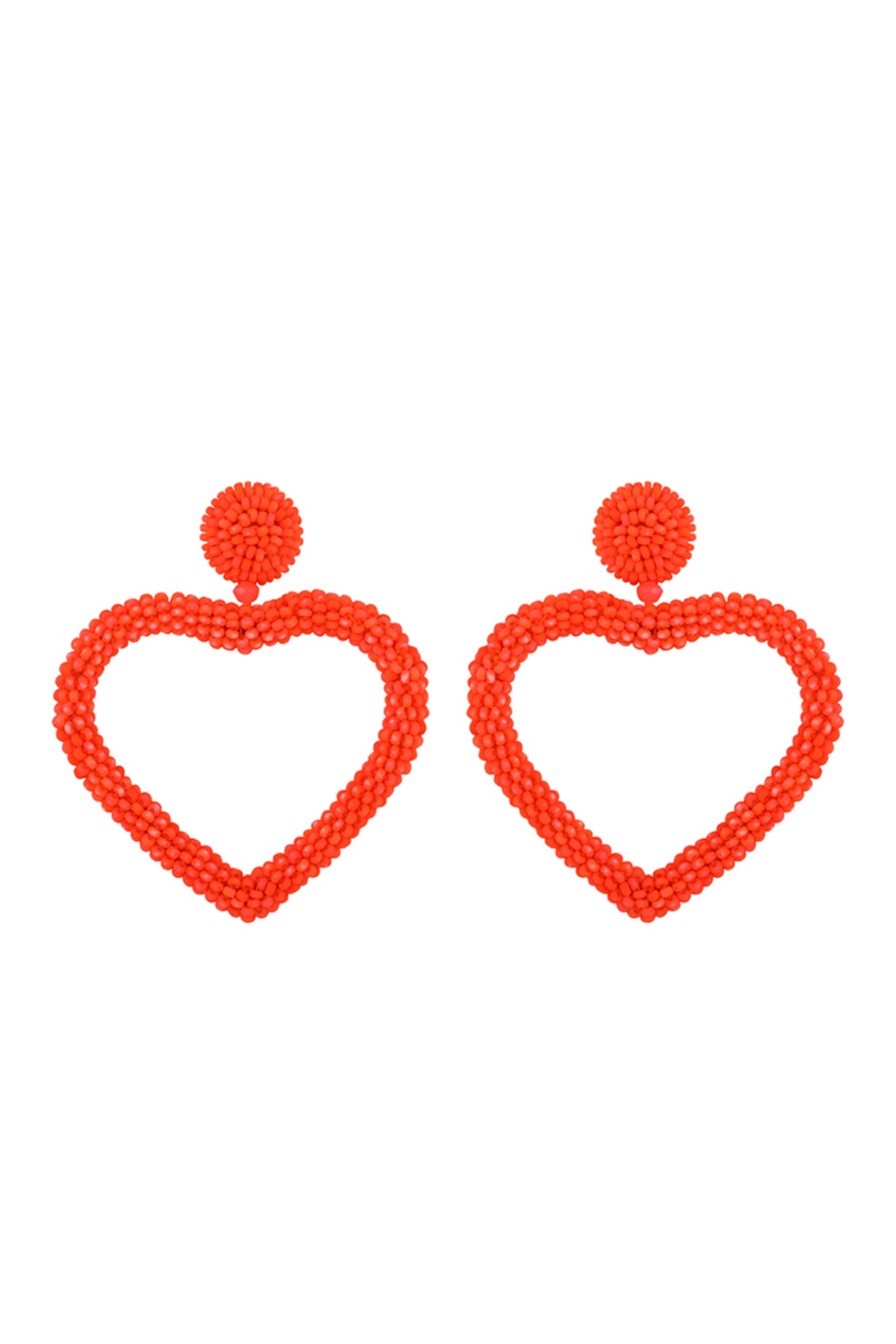 Neon Orange Heart Earrings