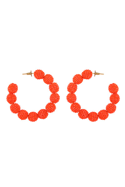 Neon Orange Maxi Hoop Earrings